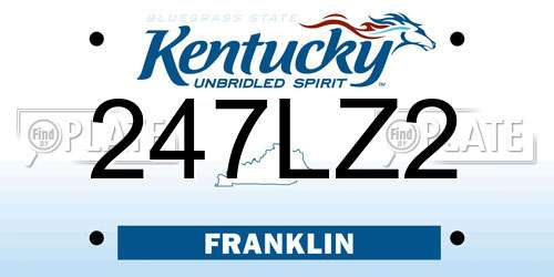 247LZ2 Kentucky License Plate
