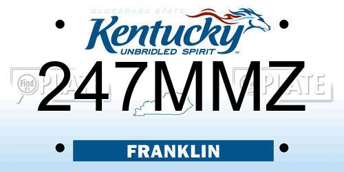 247MMZ Kentucky License Plate
