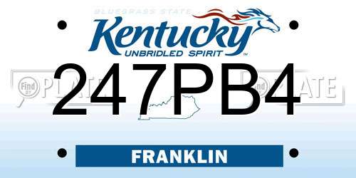 247PB4 Kentucky License Plate