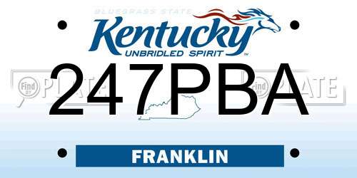 247PBA Kentucky License Plate