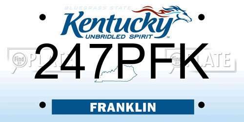 247PFK Kentucky License Plate