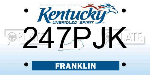 247PJK Kentucky License Plate