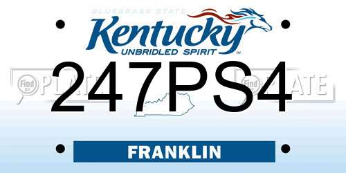 247PS4 Kentucky License Plate