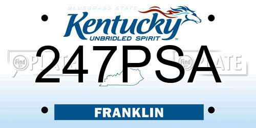 247PSA Kentucky License Plate