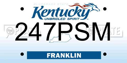 247PSM Kentucky License Plate