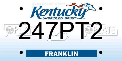 247PT2 Kentucky License Plate