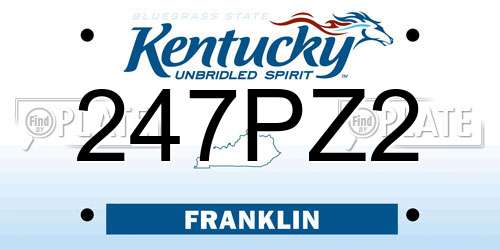 247PZ2 Kentucky License Plate