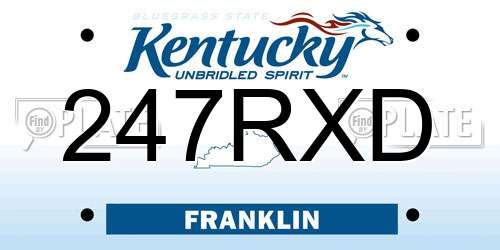 247RXD Kentucky License Plate