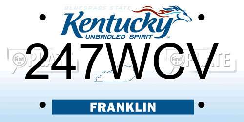 247WCV Kentucky License Plate