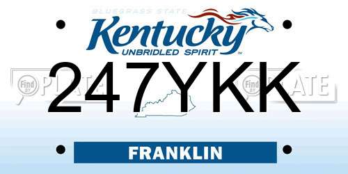 247YKK Kentucky License Plate