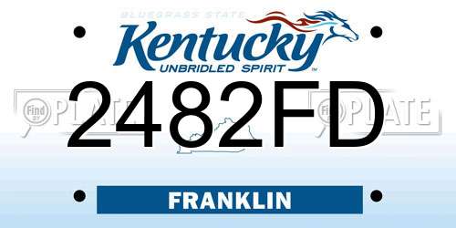 2482FD Kentucky License Plate