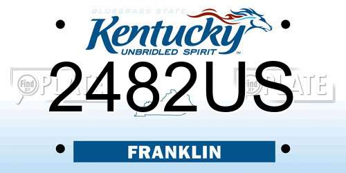 2482US Kentucky License Plate