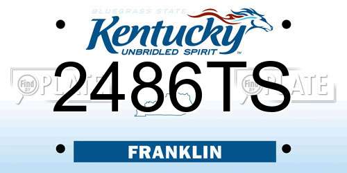 2486TS Kentucky License Plate