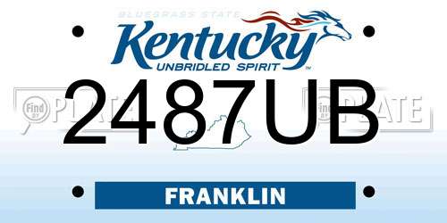 2487UB Kentucky License Plate
