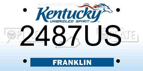 2487US Kentucky License Plate