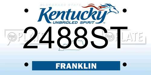 2488ST Kentucky License Plate