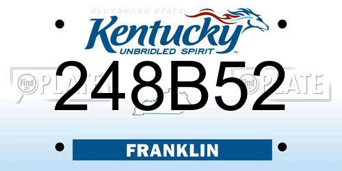 248B52 Kentucky License Plate