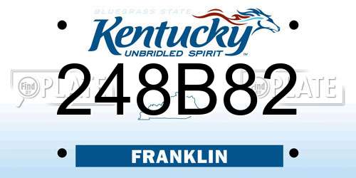 248B82 Kentucky License Plate