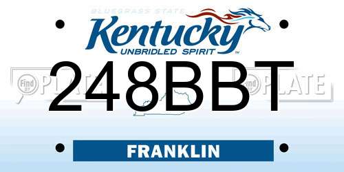248BBT Kentucky License Plate
