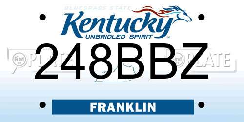 248BBZ Kentucky License Plate