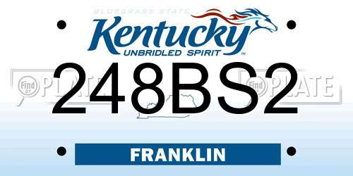 248BS2 Kentucky License Plate