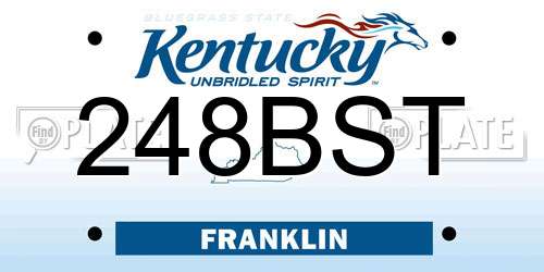 248BST Kentucky License Plate