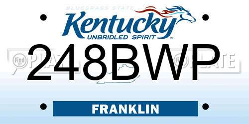 248BWP Kentucky License Plate