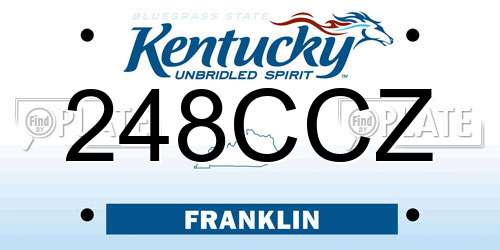 248CCZ Kentucky License Plate