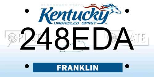 248EDA Kentucky License Plate