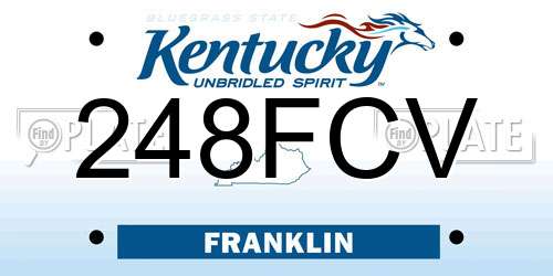 248FCV Kentucky License Plate