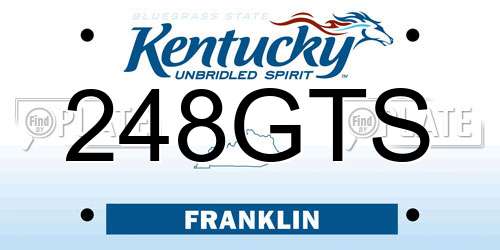 248GTS Kentucky License Plate