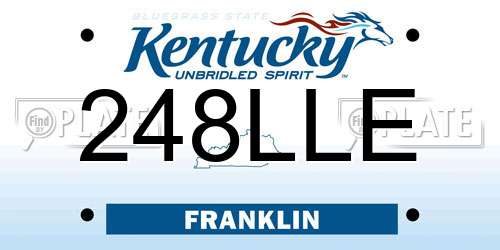 248LLE Kentucky License Plate