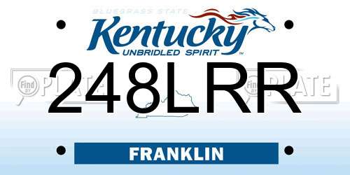 248LRR Kentucky License Plate