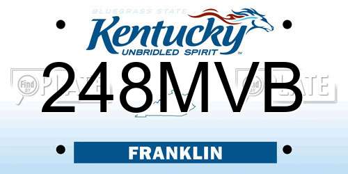 248MVB Kentucky License Plate