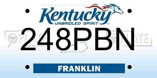 248PBN Kentucky License Plate