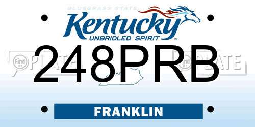248PRB Kentucky License Plate
