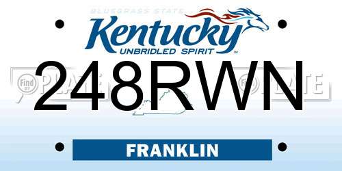 248RWN Kentucky License Plate