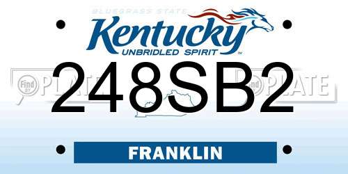 248SB2 Kentucky License Plate