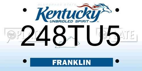 248TU5 Kentucky License Plate