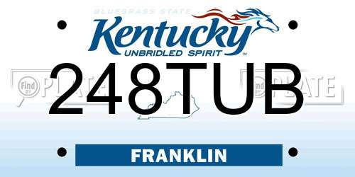 248TUB Kentucky License Plate