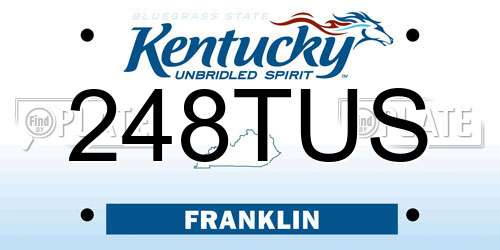 248TUS Kentucky License Plate