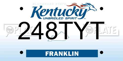 248TYT Kentucky License Plate