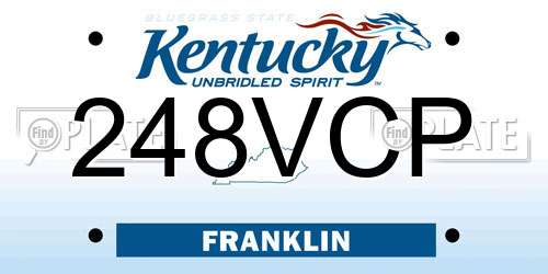 248VCP Kentucky License Plate