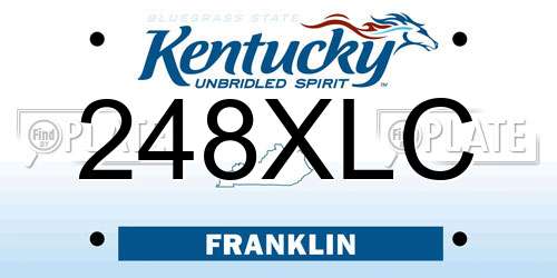 248XLC Kentucky License Plate
