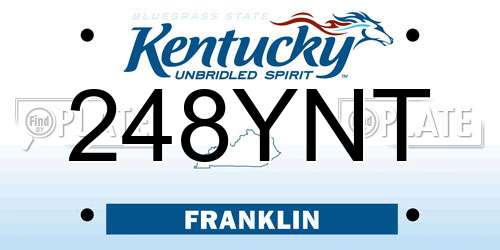 248YNT Kentucky License Plate