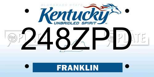 248ZPD Kentucky License Plate