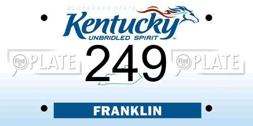 249 Kentucky License Plate