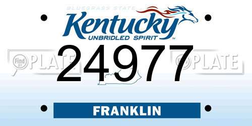 24977 Kentucky License Plate