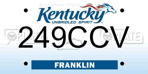 249CCV Kentucky License Plate