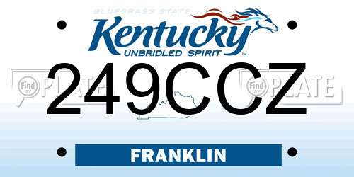 249CCZ Kentucky License Plate